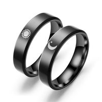 Fashion Sun Moon Stainless Steel Rings Metal Stainless Steel Rings 1 Piece main image 6
