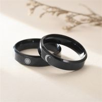 Fashion Sun Moon Stainless Steel Rings Metal Stainless Steel Rings 1 Piece main image 4