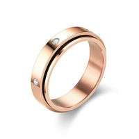 Fashion Heart Shape Titanium Steel Rings Plating Rhinestones Stainless Steel Rings 1 Piece sku image 4