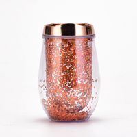 U-shaped Eggshell Cup Double Sequin Water Cup Egg Thermos Cup sku image 4