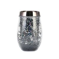U-shaped Eggshell Cup Double Sequin Water Cup Egg Thermos Cup sku image 5