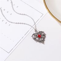 Gothic Heart Shape Alloy Hollow Out Artificial Gemstones Women's Pendant Necklace main image 4