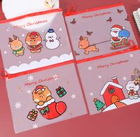 Cartoon Weihnachten Ring Student Zipper Multifunktionale Transparent Briefpapier Lagerung Tasche main image 1