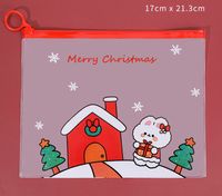 Cartoon Weihnachten Ring Student Zipper Multifunktionale Transparent Briefpapier Lagerung Tasche sku image 1