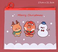Cartoon Christmas Ring Student Zipper Multifunctional Transparent Stationery Storage Bag sku image 3