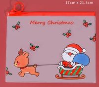 Cartoon Weihnachten Ring Student Zipper Multifunktionale Transparent Briefpapier Lagerung Tasche sku image 4
