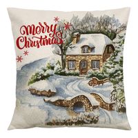 Cute Christmas Tree Snowman Linen Pillow Cases sku image 2