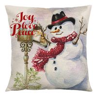 Cute Christmas Tree Snowman Linen Pillow Cases sku image 3