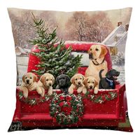 Cute Dog Car Linen Pillow Cases main image 4