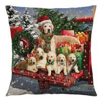 Cute Dog Car Linen Pillow Cases main image 3