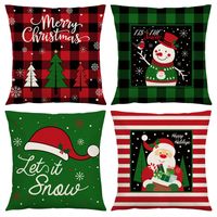 Cute Christmas Tree Santa Claus Linen Pillow Cases main image 6