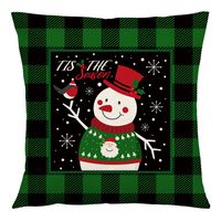 Cute Christmas Tree Santa Claus Linen Pillow Cases sku image 2