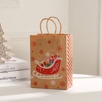 Weihnachten Süß Weihnachtsmütze Weihnachtsbaum Elch Kraftpapier Täglich Geschenk Taschen 1 Stück main image 2