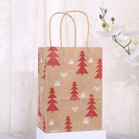 Weihnachten Mode Weihnachtsbaum Weihnachtssocken Schneeflocke Kraftpapier Täglich Geschenk Taschen 1 Stück main image 4