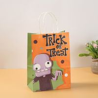 Halloween Cool Style Pumpkin Spider Web Ghost Kraft Paper Daily Gift Bags 1 Piece sku image 5