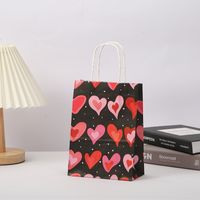 Birthday Simple Style Heart Shape Kraft Paper Daily Gift Bags 1 Piece main image 5