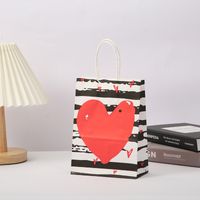 Birthday Simple Style Heart Shape Kraft Paper Daily Gift Bags 1 Piece sku image 1