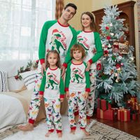 Cute Dinosaur Polyester Pants Sets Jogger Pants Blouse Family Matching Outfits main image 1