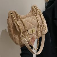 Women's Small Velvet Solid Color Fashion Square Lock Clasp Chain Bag main image 5