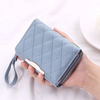 Women's Solid Color Lingge Pu Leather Zipper Wallets main image 6