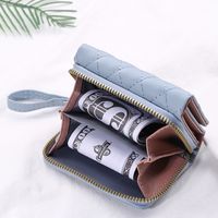 Women's Solid Color Lingge Pu Leather Zipper Wallets main image 2
