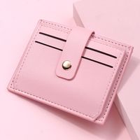 Women's Solid Color Pu Leather Flip Cover Card Holders sku image 4