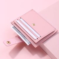 Women's Solid Color Pu Leather Flip Cover Card Holders main image 5