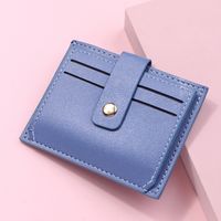 Women's Solid Color Pu Leather Flip Cover Card Holders sku image 1