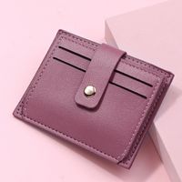 Women's Solid Color Pu Leather Flip Cover Card Holders sku image 5