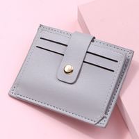 Women's Solid Color Pu Leather Flip Cover Card Holders sku image 6