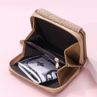 Women's Solid Color Flower Pu Leather Zipper Buckle Coin Purses main image 4