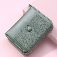 Women's Solid Color Flower Pu Leather Zipper Buckle Coin Purses sku image 2