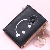 Women's Solid Color Flower Pu Leather Zipper Buckle Coin Purses sku image 3