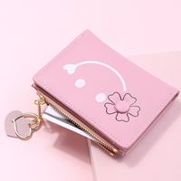 Women's Solid Color Flower Pu Leather Zipper Buckle Coin Purses main image 2