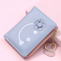 Women's Solid Color Flower Pu Leather Zipper Buckle Coin Purses sku image 2