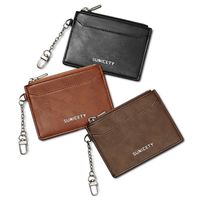 Men's Solid Color Pu Leather Zipper Card Holders main image 1