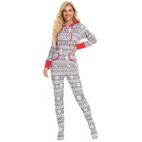 Cute Snowflake Deer Polyester Cotton Polyester Pants Sets Jumpsuits Family Matching Outfits main image 5