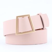 Fashion Woman Leather Metal Trapezoidal Buckle Belt Strap For Dress Jeans Nhpo134104 sku image 10