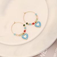 Fashion Devil's Eye Star Heart Shape Stainless Steel Enamel Artificial Crystal Drop Earrings 1 Pair sku image 1