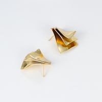 Fashion Square Copper Irregular Gold Plated Ear Studs 1 Pair main image 4