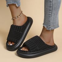 Women's Casual Solid Color Open Toe Slides Slippers sku image 3