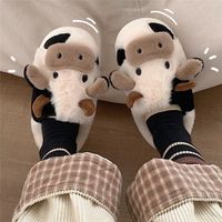 Women's Fashion Cows Round Toe Cotton Slippers main image 4