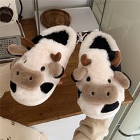 Women's Fashion Cows Round Toe Cotton Slippers main image 3