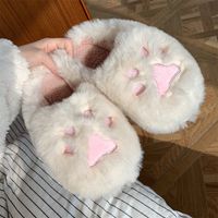 Women's Fashion Cat's Paw Round Toe Cotton Slippers sku image 1