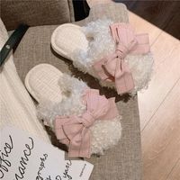 Women's Fashion Butterfly Round Toe Cotton Slippers sku image 1