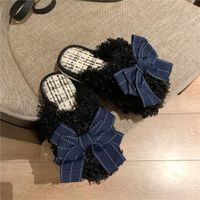 Women's Fashion Butterfly Round Toe Cotton Slippers sku image 24