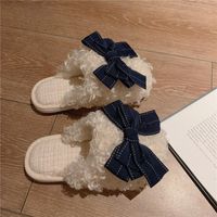 Women's Fashion Butterfly Round Toe Cotton Slippers sku image 7