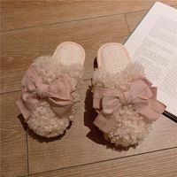 Women's Fashion Butterfly Round Toe Cotton Slippers sku image 8