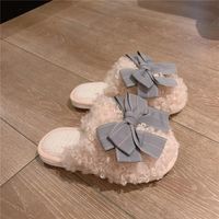 Women's Fashion Butterfly Round Toe Cotton Slippers sku image 9