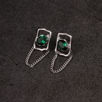 Simple Style Rectangle Copper Gold Plated Zircon Drop Earrings 1 Pair main image 3